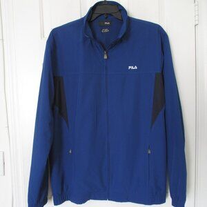 FILA Mens L/S Blue Full Zip Mesh-lined Tennis Golf Windbreaker NWOT - Size XL